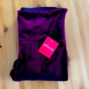 Spanx Velvet Leggings in Rich Burgundy